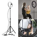 10 Inch Selfie Ring Light with Tripod Mount and Phone Holder LED Circle Light for YouTube, TikTok, Live Stream, Makeup, iPhone, and Android. 