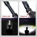 Baseball Bat Flashlight Super Bright LED Torch High Rechargeable Tactical Flashlight 18650 Self Defense Zoomable Waterproof Lamp. 