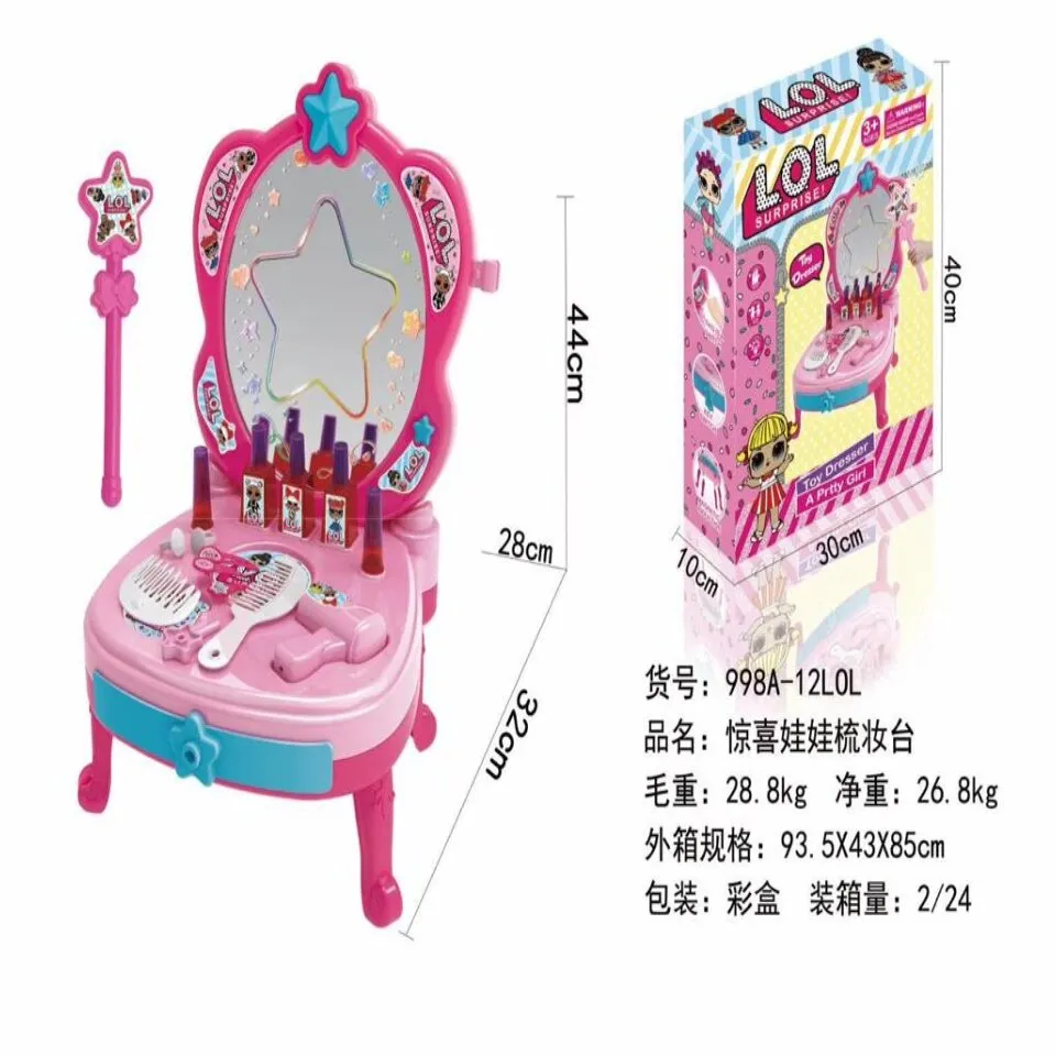 KMK SHOP Children's Simulation Dressing Table Light Music Girl