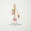 RHS Online Rose Resin Keychain Gilrs Key Holder Women Bag Pendant Car Keychain Gift. 