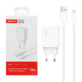 TRANYOO Europe Standard Adapter with Micro USB Cable, 2.4A Fast Charger Kit 12W. 