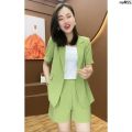 Short Sleeve Set Xiaoxi Dustproof Suit Cover Fashion Temperament 2024 Casual Wear for Women / New Style Clothing Single Fashion Cover Summer Clothes Two ﹃. 