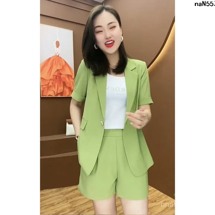 Short%20Sleeve%20Set%20Xiaoxi%20Dustproof%20Suit%20Cover%20Fashion%20Temperament%202024%20Casual%20Wear%20for%20Women%20/%20New%20Style%20Clothing%20Single%20Fashion%20Cover%20Summer%20Clothes%20Two%20%EF%B9%83%20-%20Image%205