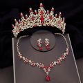 Baroque Fashion Bridal Jewelry Sets Luxury Crown Earrings Choker Necklace Set Women Wedding Dress Tiaras Bride Jewelry Set. 