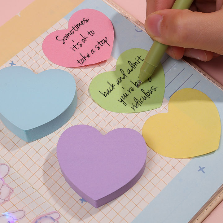 120%20Sheets%20Heart%20Sticky%20Notes%20Notepad%20Self%20Sticky%20Note%20Pads%20Notebook%20Planner%20Sticker%20For%20Office%20School%20Stationery%20Accessories%20-%20Image%203