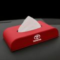 Red  Leather Car Tissue Box Holder For Toyota Camry Altis Vigo Fortuner CHR Vios Yaris Ativ Hilux REVO Avanza sienta hiace commuter innova Fortuner. 