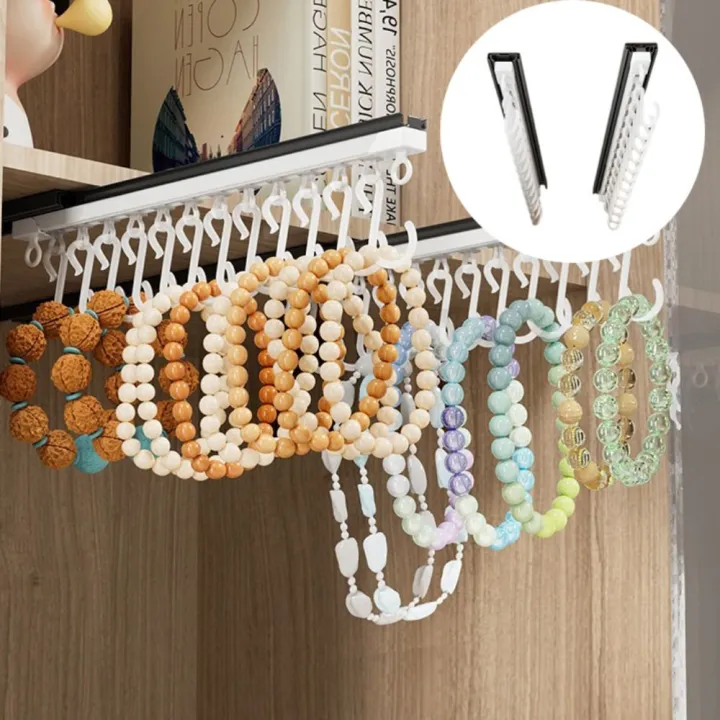 New Adjustable Jewelry Hanging Rack Space Saving No Drilling Hand ...