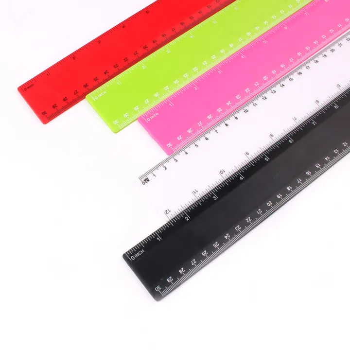 1pc%2030cm/12%20Inch%20Plastic%20Ruler%20Simple%20Style%20Straight%20Ruler%20Measuring%20Tool%20for%20Student%20School%20Office%20Stationery%20Supplies,%20Random%20Color%20-%20Image%203