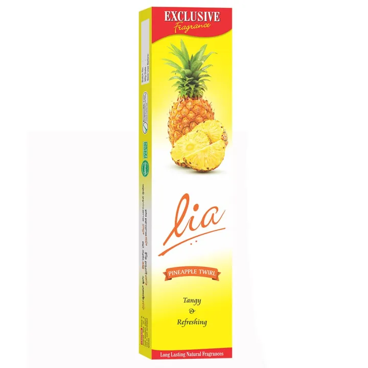 Lia Incense Sticks - Pineapple Twirl - 12 Pack/Dozen