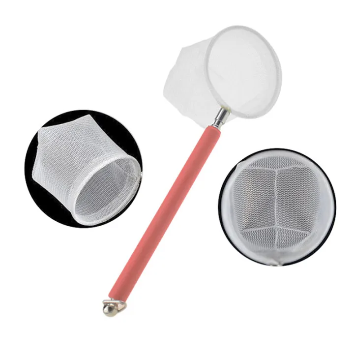 Telescopic Aquarium Fish Fishing Net Stainless Steel Rod Square Pocket ...