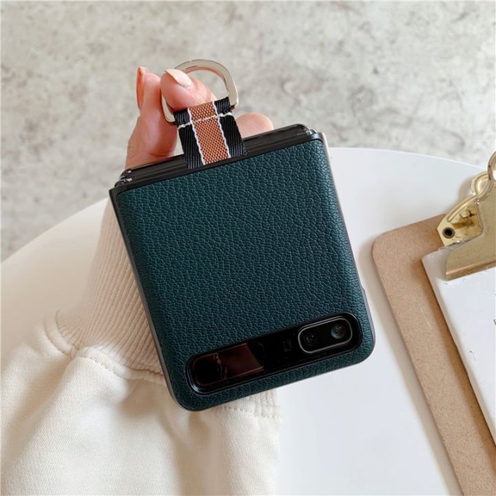 Ring%20Case%20For%20Samsung%20Galaxy%20Z%20Flip%20Cover%20Caon%20Fiber%20Lychee%20Pattern%20Finger%20Ring%20Buckle%20Holder%20Hard%20PC%20Shell%20For%20ZFlip%20Fashion%20-%20Image%205