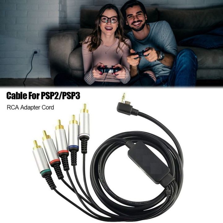 Audio Video Cable to RCA Extension Component Data Cord for PlayStation Portable PSP 2000 3000 Slim To TV Monitor