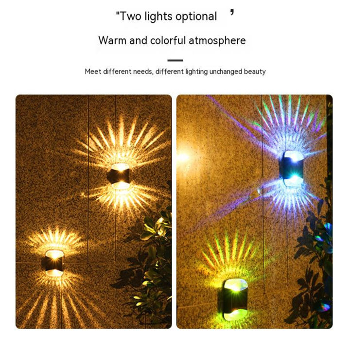 4pcs%204led%20Solar%20Wall%20Lamp%20Waterproof%20Up%20Down%20Luminous%20Night%20Light%20For%20Outdoor%20Garden%20Courtyard%20Decoration%20-%20Image%208