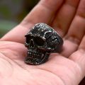 Vintage 316L Stainless Steel Black Skull Ring For Men Boys Gothic Hip Hop Skeleton Rings Fashion Heavy Jewelry Gift Dropshipping. 