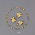 Creative Wrought Iron Metal Wall Decoration Round Wall Hanging Wrought Palm Leaf Ginkgo Leaf Background Wall Living Room Decor. 
