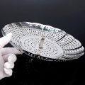 Durable Stainless Steel Folding Dish Steam Expandable Lotus Leaf Shape Steamer Plate Multi-Function Meat Steaming Tray Universal Pot Fit. 