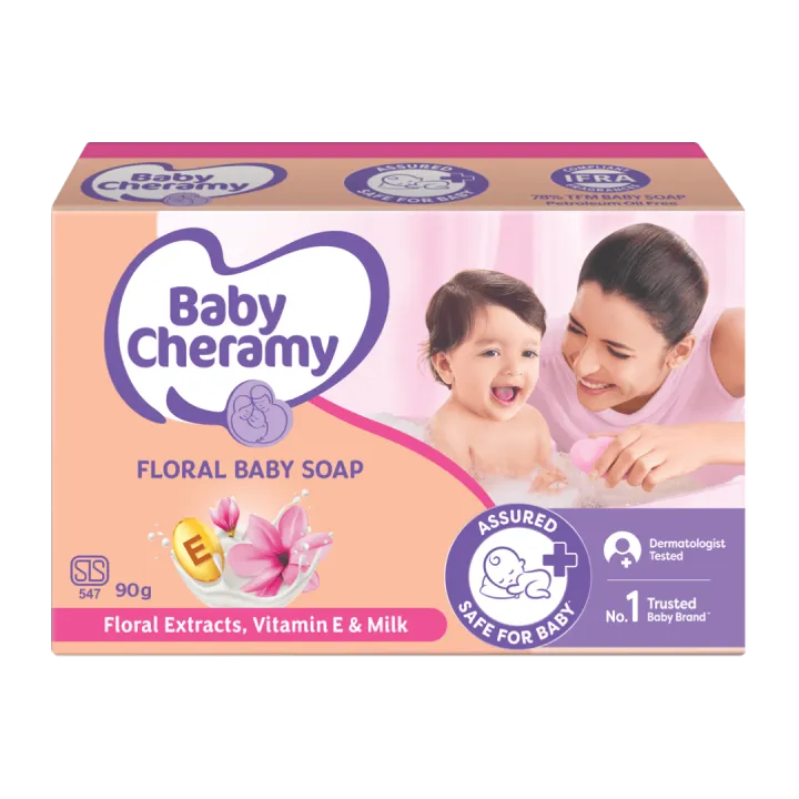 Baby Cheramy Floral Baby Soap 90g – Gentle Care for Your Baby’s Soft Skin