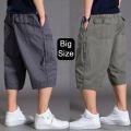 Oversize Fat Cotton Shorts Men Cargo Short Casual Plus Size Cropped Trouser Sports Tactical Baggy Pants Loose 5XL 6XL Summer. 