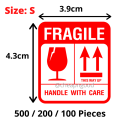 Fragile Sticker English 500 / 200 / 100 Stickers For Daraz Packaging. 