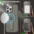 Original Transparent iPhone 16 Pro Max Back Case Cover, iPhone 16 Pro Max Cover with Camera Stainless Steel Metal Ring and Shockproof Bumper (Desert Titanium). 
