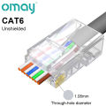 CAT6 CAT7 CAT5E RJ45 Connectors Pass Through Modular Plug Network UTP 3/50μ Gold-Plated 8P8C Crimp End for Ethernet Cable. 