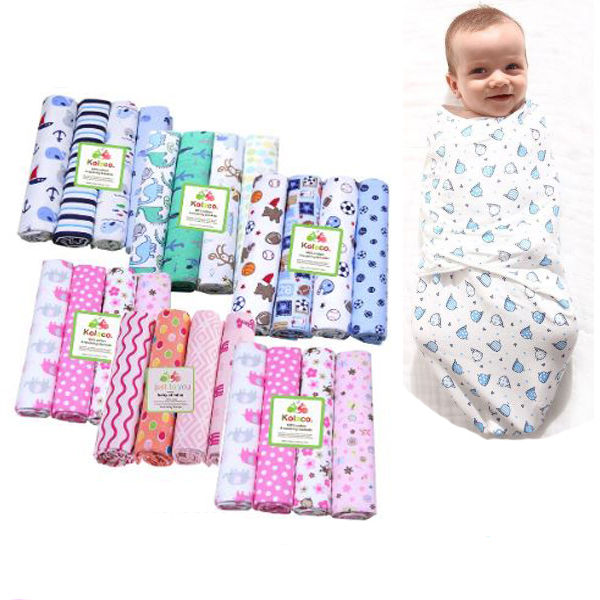 4-Piece Flannel Receiving Blankets baby swaddle baby blanket