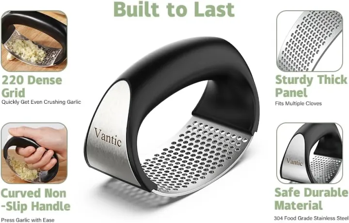 Stainless%20Steel%20Garlic%20Press%20Rocker%20,%20New%20Arc-shaped%20Design%20Professional%20Heavy%20Soft-Handled%20Garlic%20Crusher%20With%20Comfortable%20Grip%20(Garlic%20Press%20Black)%20-%20Image%204