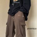 American New Cargo Pants Trendy Multi-Pocket Charging Pants Men's Spring and Autumn Loose Straight Trousers All-Matching Casual Pants. 