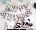 FOIL BALLOON SET HAPPY BIRTH DAY Large SIze  Happy Birthday Party Balloons Decoration 16" Happy Birthday Letter Banner Balloon Party Foil SILVER. 