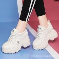 Dad 10cm Women's Casual Small Shoes for Platform Height Increasing Shoes Sports Black 2024‐ New Spring and Autumn ·. 