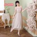 Graduation Gray New Section Bridesmaid Slim Fit 2023 Dress Mid-Length Elegant Sisters Summer Tuoxian Korean Style Clothes Wedding. 