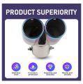 Stainless Steel Exhaust Tip, Straight Type Tailpipe Muffler, Automobile Modification Supplies, Universal for Most Cars, Trucks and Vans (Blue # Flat Opening). 