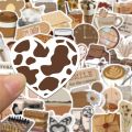 10/30/60PCS Vintage Brown Sticker Aesthetic PVC Laptop Sketchbook Children's Stationery Decoraction Scrapbooking School Supplies. 