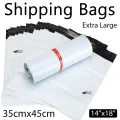 Perfect Extra Large Poly Mailer High Quality White Flyers Bundle of 100, 25, 10 Pcs 500 Bags Thickness 2.2mm Self-seal Adhesive bags Storage Courier Bags 35cm*45cm Mailer Packs Daraz Flyers Postal Safe Mailing Bags Shipping packing bag Size 35cm x 45cm. 