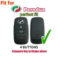 4 Buttons TPU Remote Car Key Cover Case Fit for Perodua Ativa / Alza Axia 2023 / Myvi 2022 - 2023. 