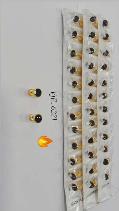 Men's Earring Titanium Gold Steel Round Black Oil Drip Stud Earring ...