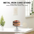 12 Inch Iron Round Cake Stand Plate Pedestal Dessert Holder-White. 