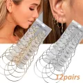 6Pairs/set Hoop Earrings Set- Big Circle Earring -Fashion Jewelry Earings for Women Girls Steampunk Ear Clip Korean Earring. 