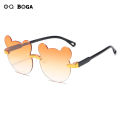 OQ BOGA 8 Colors Unisex Bear Frame Anti UV Kids Sunglasses Children Outdoor Eye Protection Rimless Sun Glasses. 