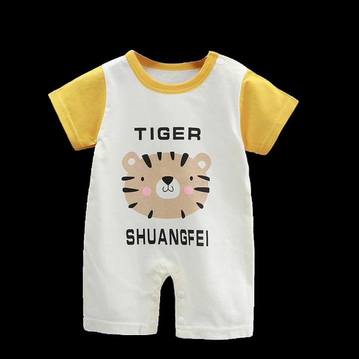 Children Boys Girls Body Jumpsuit Short Sleeve Clothing Set Cartoon Print Kids Romper