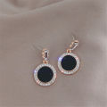 Black Earrings Drop Earrings Girls Crystal Earring Heart Drop Earrings Crystal Earring Women Earrings. 