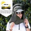 EsoGoal Summer Sun Hat Protection Caps Flap 360°Outdoor Fishing Hats With Removable Neck Face Flap Cover, UPF 50+ For Men And Women. 