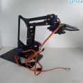 DIY meArm 4DOF Mini Industrial Arduino Robotic Arm (version 1.1) Latest Deluxe Kit laser cut wooden plate frame set meArm robot arm learner kit. 