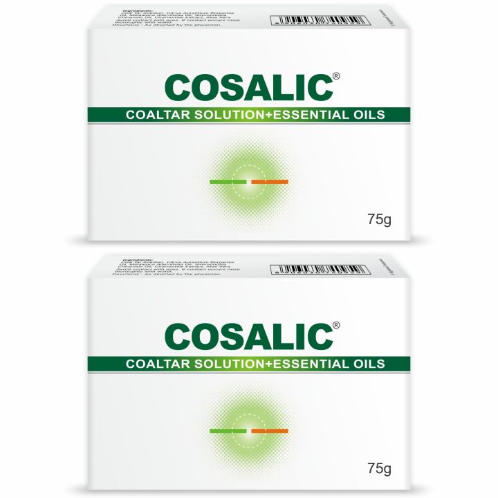 SALVE Cosalic Coal Tar Soap Gentle Body & Face Cleansing Soap With Goodness Of Essential Oil, Bergamot Tea Tree Jojoba Chamomile & Aloe Vera Oil - 75Gm (Pack Of 2)(FROM INDIA)NUZ