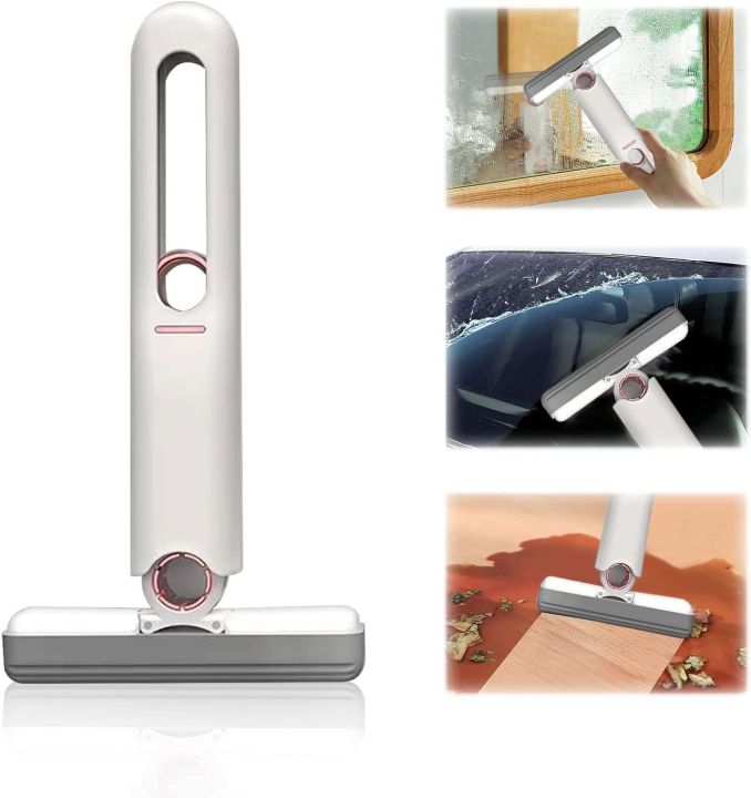 Portable Mini Mop,Self-Squeeze Mini Mop for Small Spaces,Wet and Dry Desktop Cleaning Mini Mop,Hand Free Squeeze Mop for Bathroom,Kitchen,Desktop, Glass