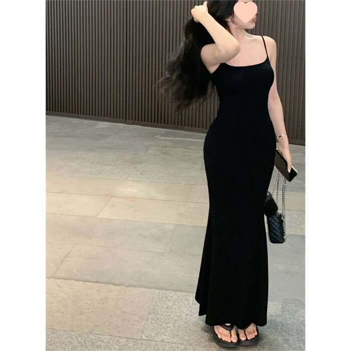 Black%20mature%20lady%20pure%20desire%20suspender%20dress%20women's%20summer%20spicy%20girl%20slim%20fit%20slimming%20and%20sexy%20hip%20hugging%20skirt%20long%20skirt%20-%20Image%207