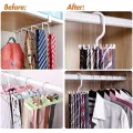 Rotatable Tie Hanger Holds Multi-function Tie Rack 360 Degree Creative Organizers Closet Storage Scarf Hook 20 Ties Scarf Jewelry Cap Storage Organizer. 