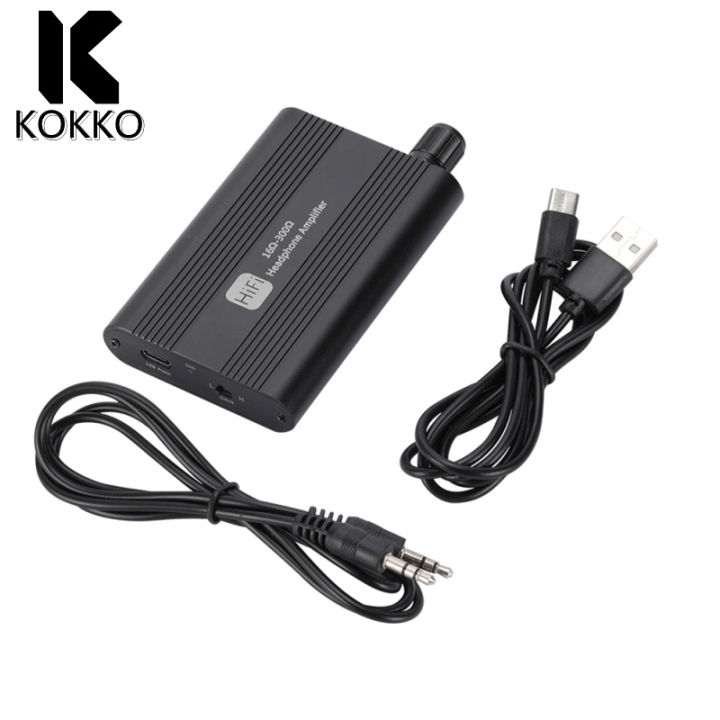 KOKKO Portable HiFi Headphone Amplifier 3.5mm Headphone Amp Components With 2-Level Gain Switch For Phones Computers