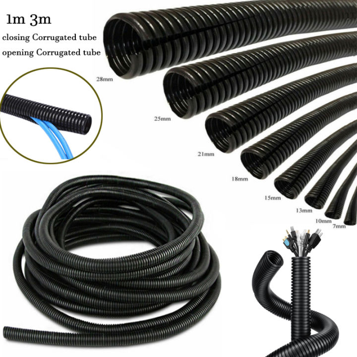 3/1m Insulation Corrugated tube pipe nylon wire harness casing Cable Sleeves cord duct cover auto car Mechanical line protecter