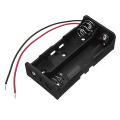 Plastic 3V double dual 2 AA battery cell holder box case compartment with wire leads. 